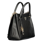 Schwarze Damen-Handtasche aus Polyurethan