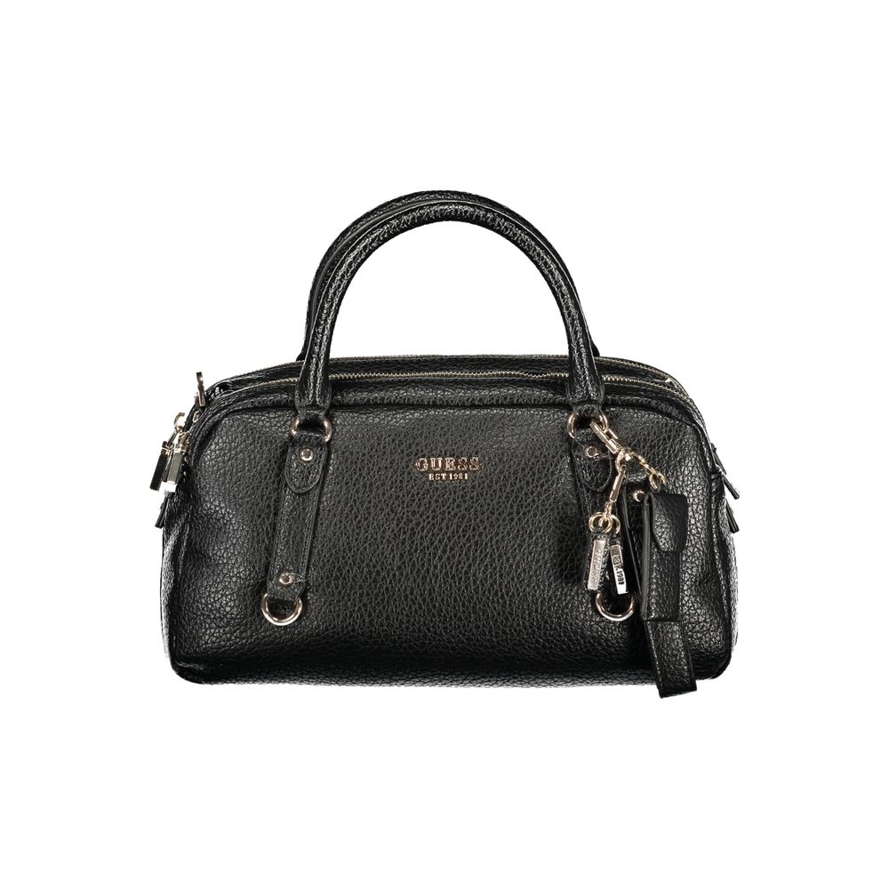 Schwarze Damen-Handtasche aus Polyurethan