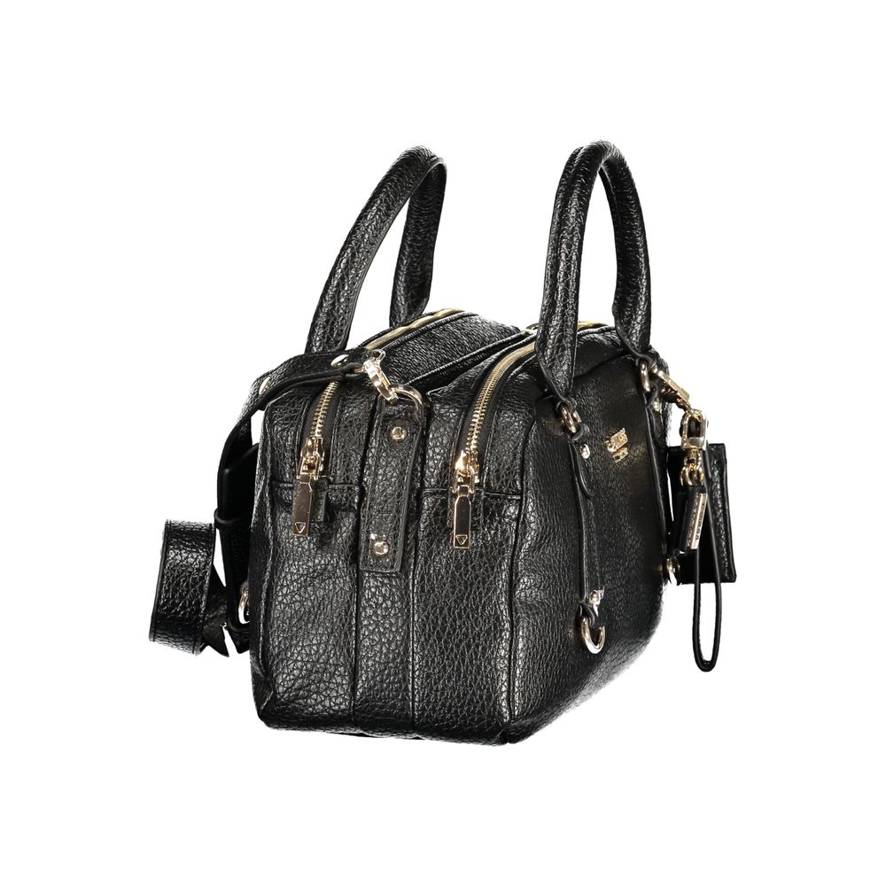 Schwarze Damen-Handtasche aus Polyurethan