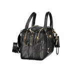Schwarze Damen-Handtasche aus Polyurethan