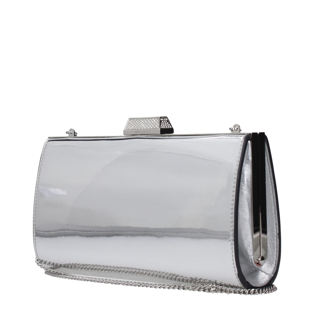 Graue Leder-Clutch
