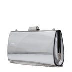 Graue Leder-Clutch