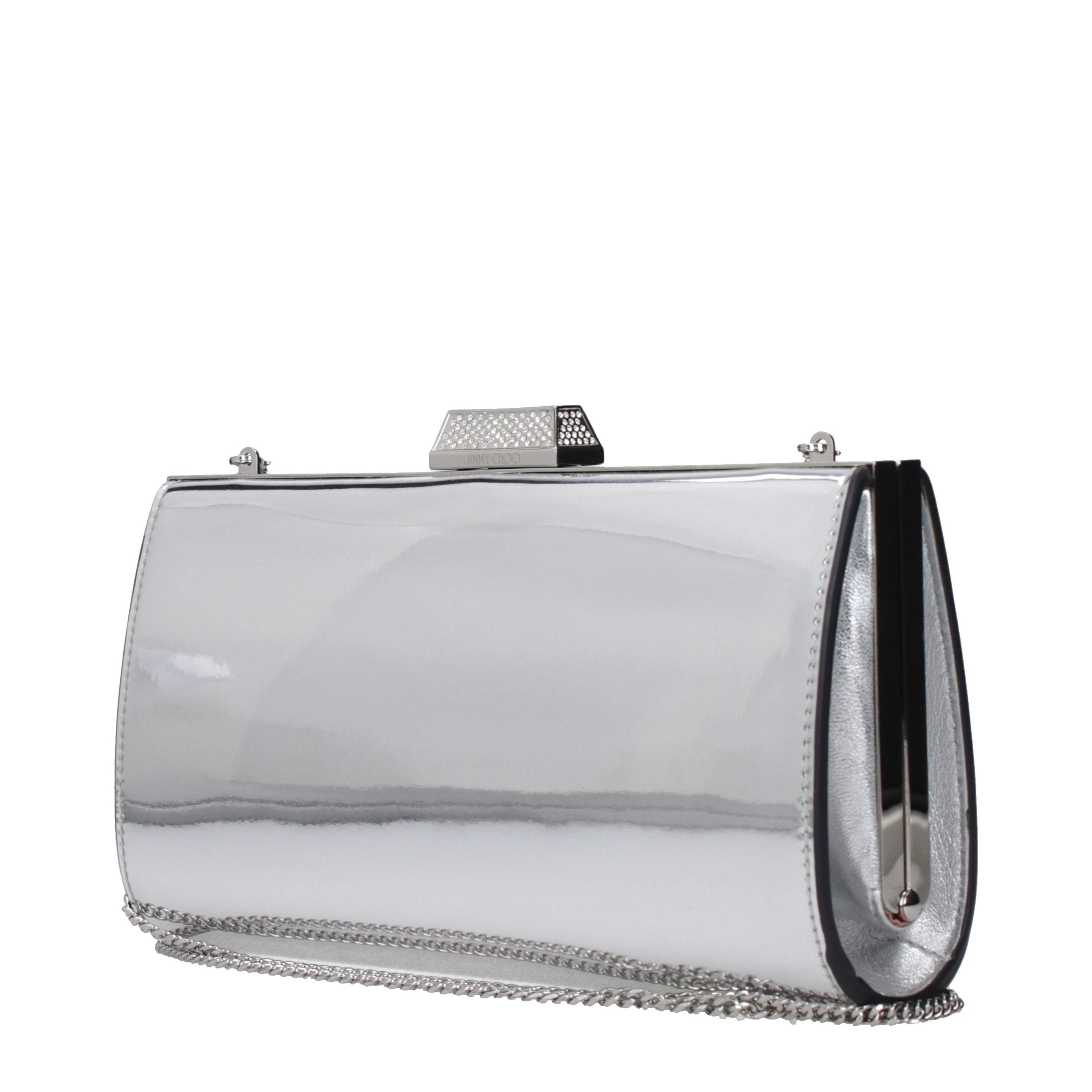 Graue Leder-Clutch