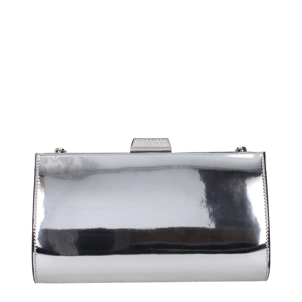 Graue Leder-Clutch