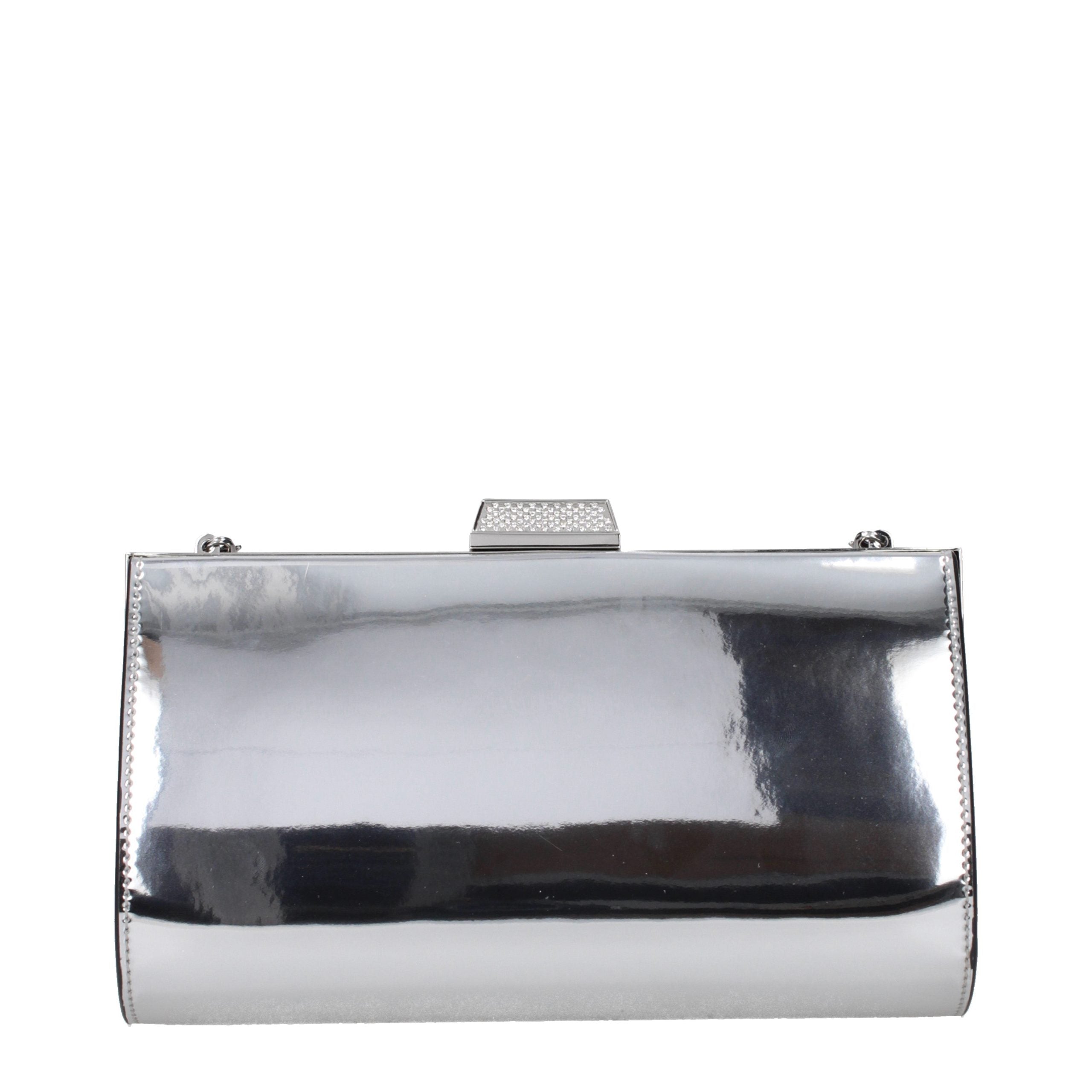 Graue Leder-Clutch