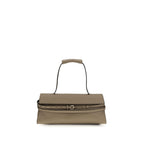 Beige Kalbsleder Bos Taurus Schultertasche