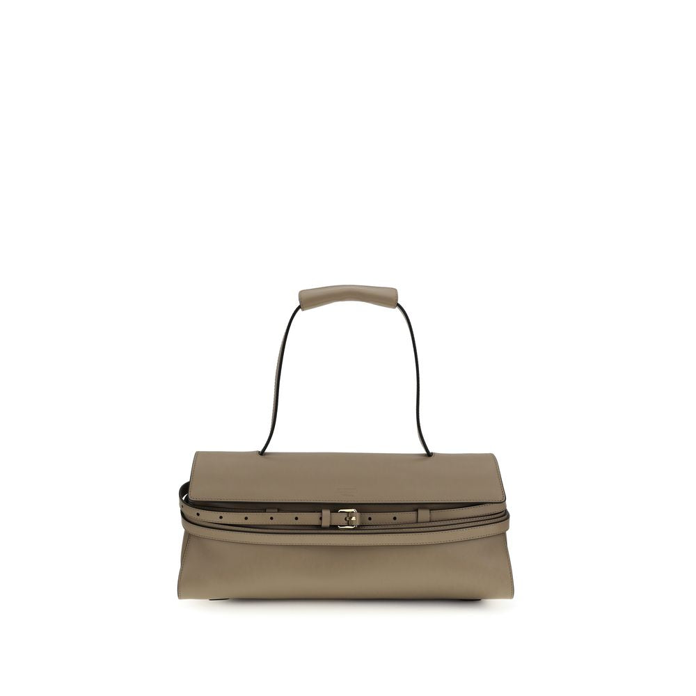 Beige Kalbsleder Bos Taurus Schultertasche