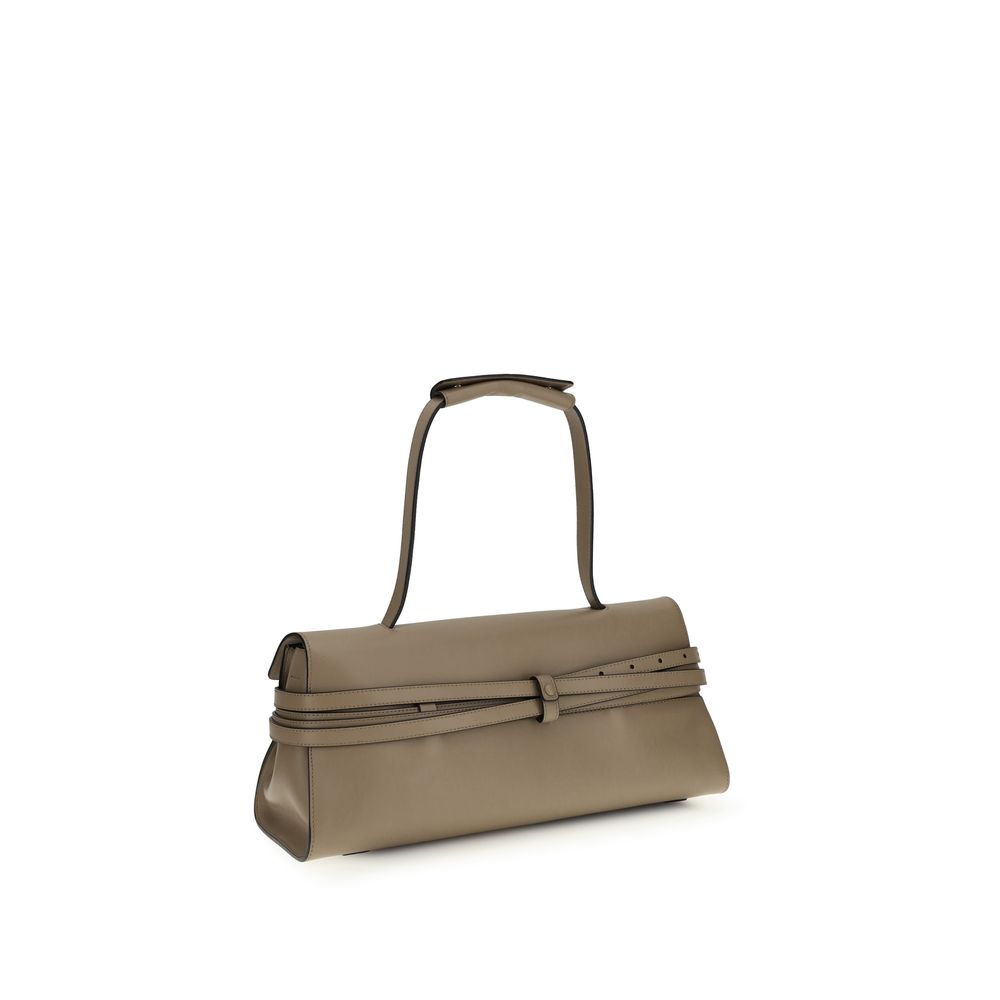 Beige Kalbsleder Bos Taurus Schultertasche