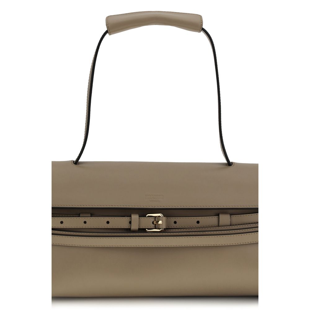 Beige Kalbsleder Bos Taurus Schultertasche