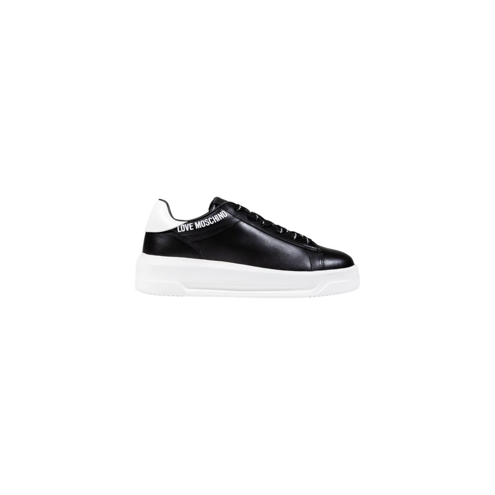 Schwarze und weiße Chunky Sneaker aus Synthetik