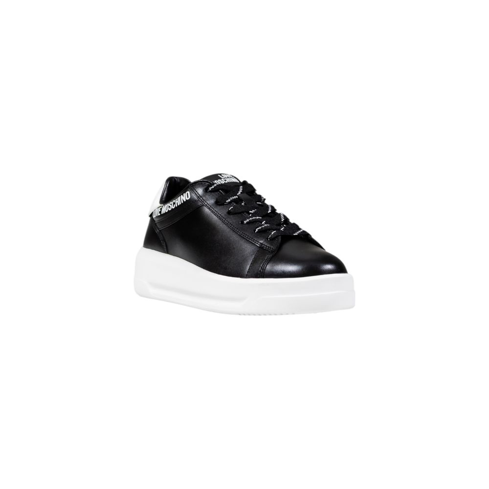 Schwarze und weiße Chunky Sneaker aus Synthetik