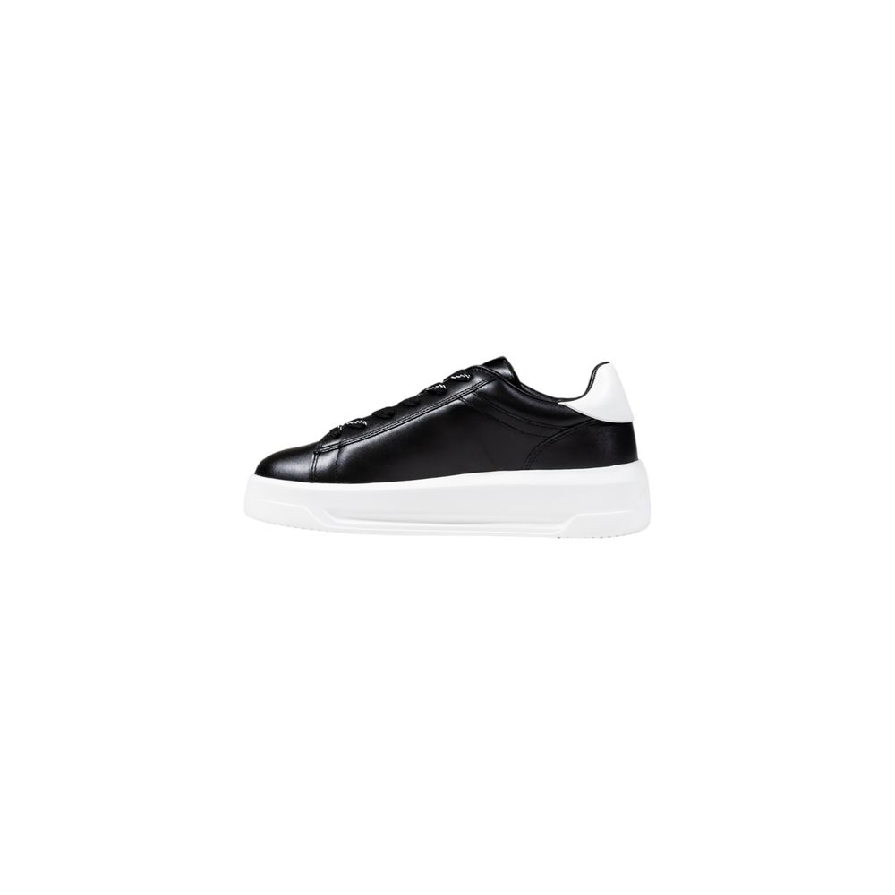 Schwarze und weiße Chunky Sneaker aus Synthetik