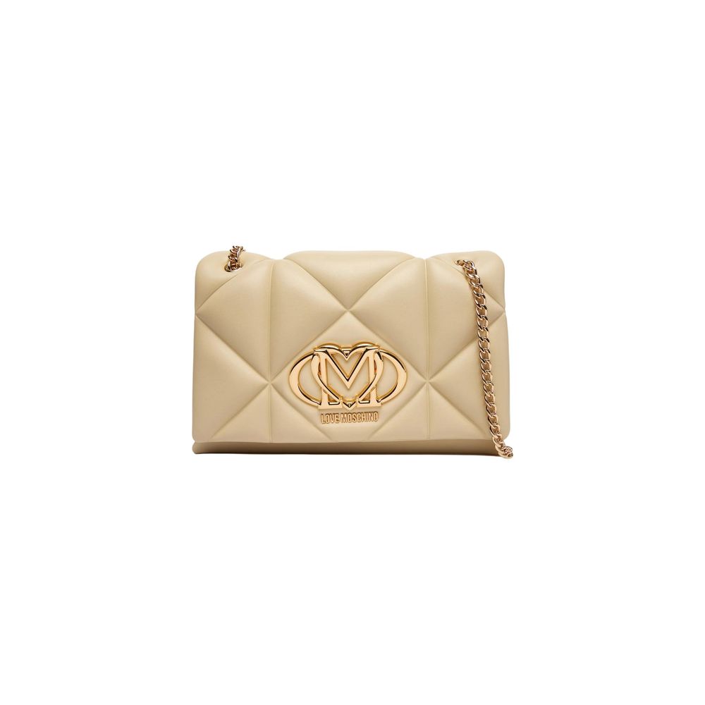Beige Kunstleder Handtasche