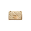 Beige Kunstleder Handtasche
