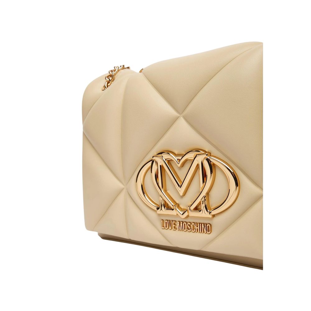 Beige Kunstleder Handtasche