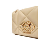 Beige Kunstleder Handtasche