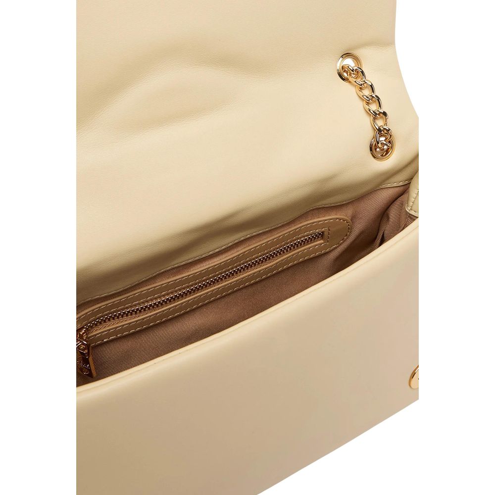 Beige Kunstleder Handtasche