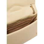 Beige Kunstleder Handtasche