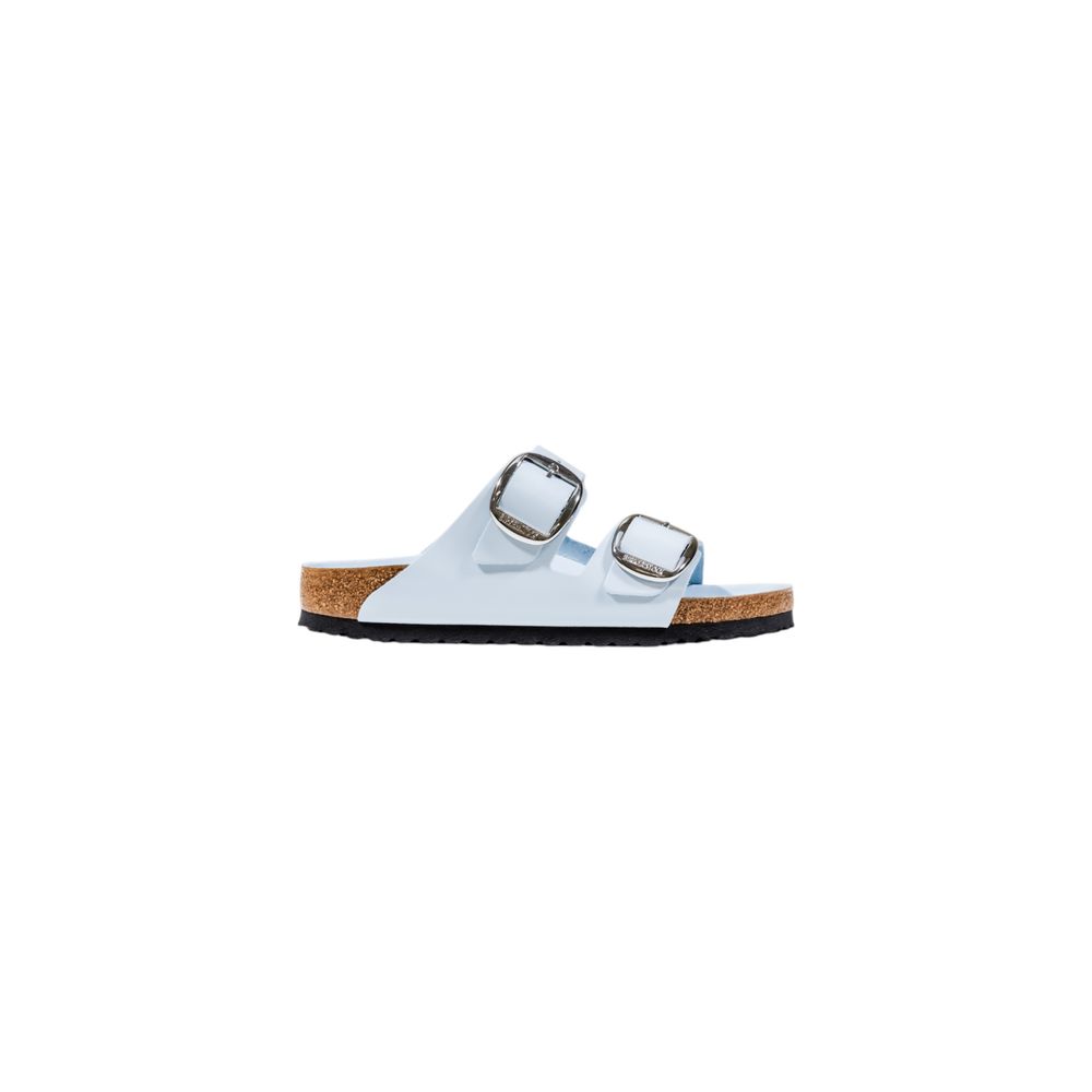 Blaue Kunstleder-Slipper