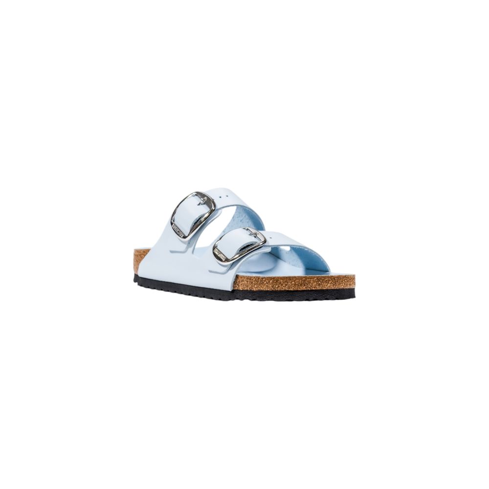Blaue Kunstleder-Slipper