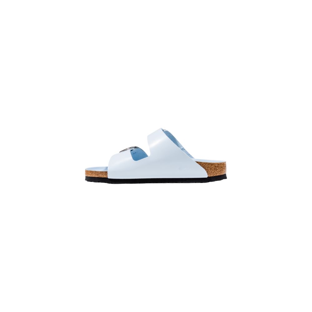 Blaue Kunstleder-Slipper