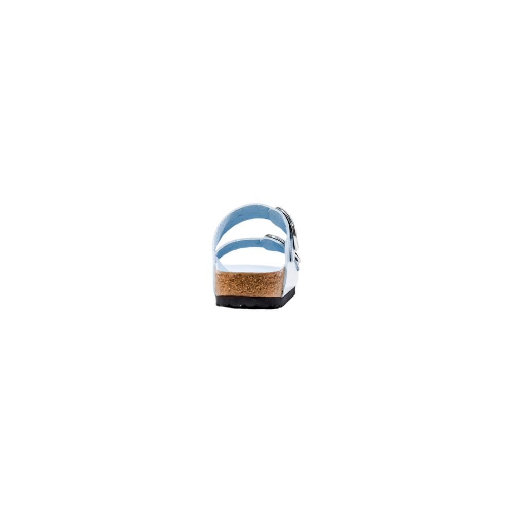 Blaue Kunstleder-Slipper