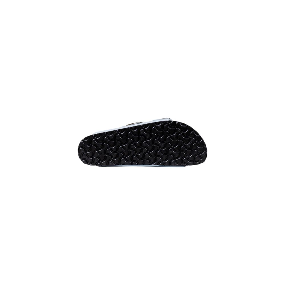 Blaue Kunstleder-Slipper