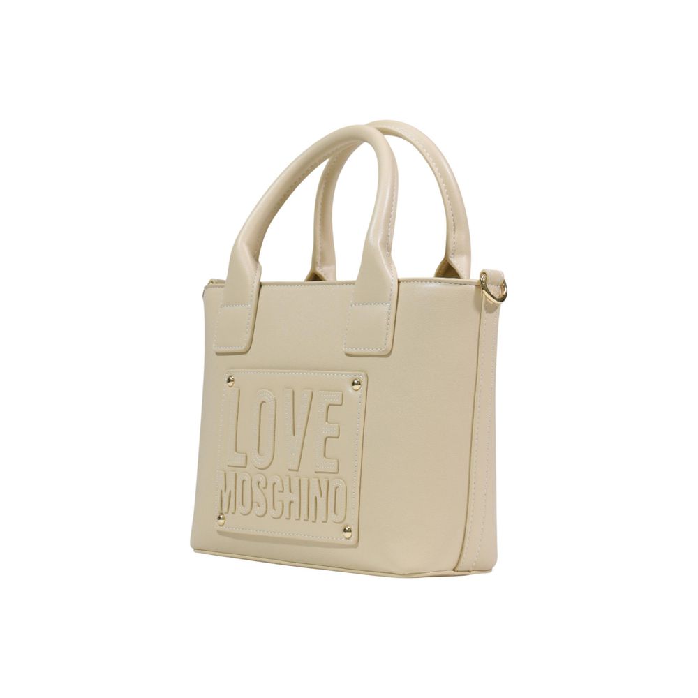 Cremefarbene Handtasche aus Polyethylen