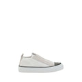 Weiße Low-Top-Sneaker aus Nylon