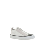Weiße Low-Top-Sneaker aus Nylon