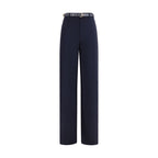 Blaue Triacetat Freizeithose
