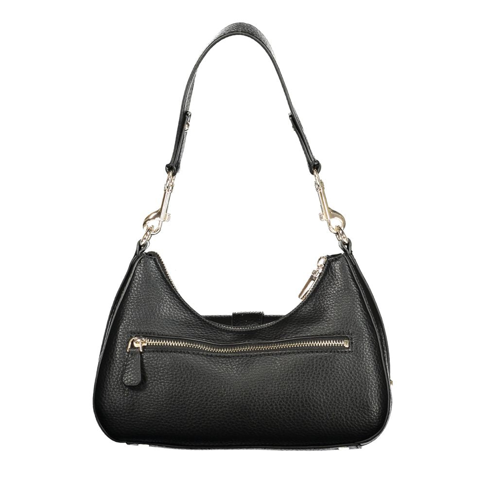 Schwarze Damen-Handtasche aus Polyurethan