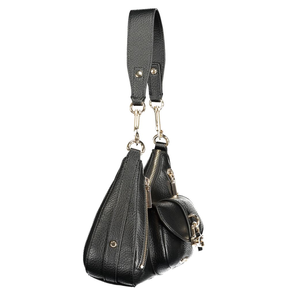 Schwarze Damen-Handtasche aus Polyurethan