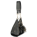 Schwarze Damen-Handtasche aus Polyurethan