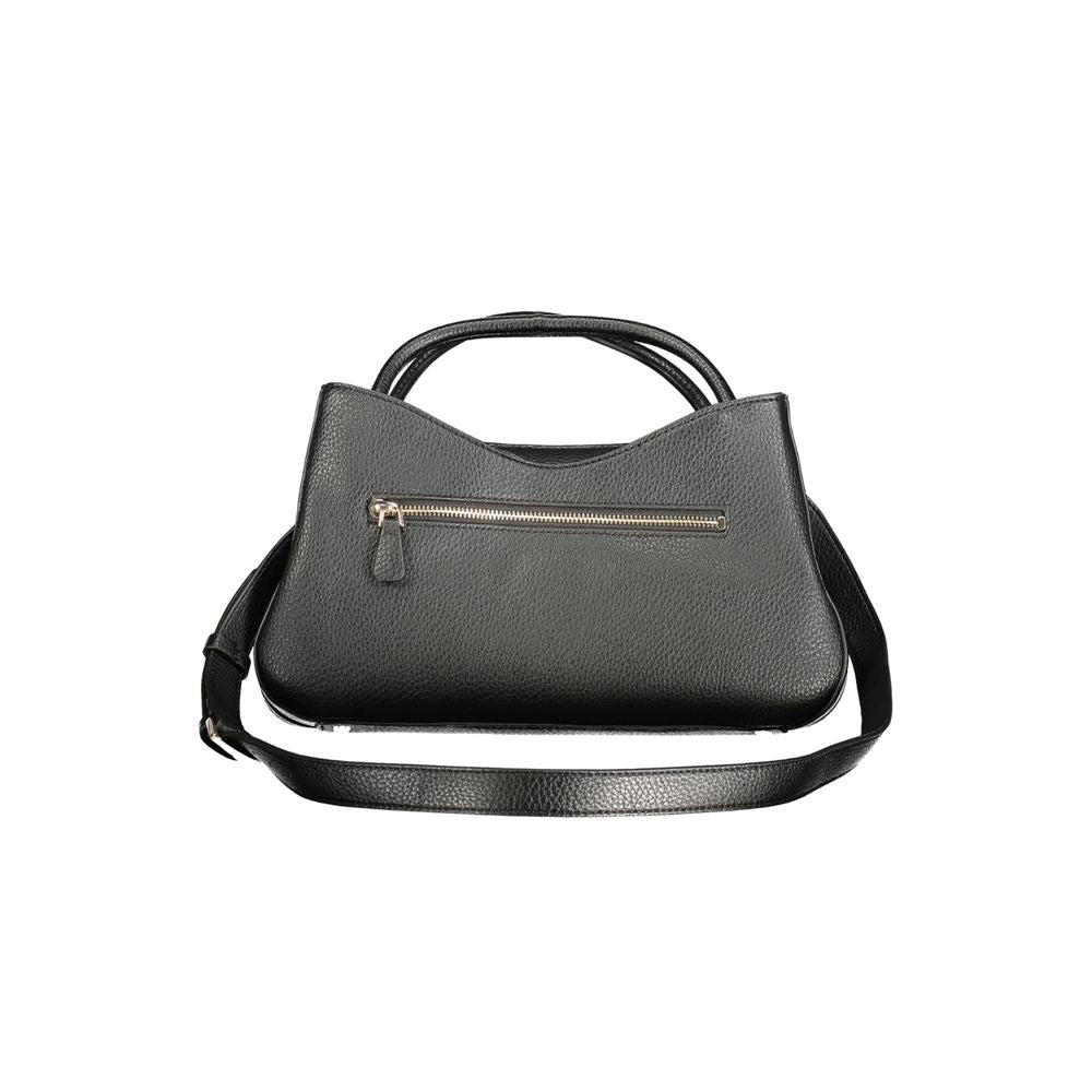 Schwarze Damen-Handtasche aus Polyurethan
