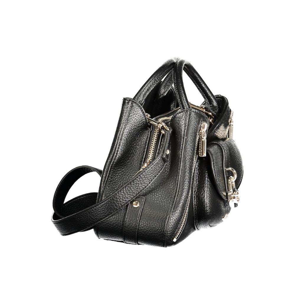 Schwarze Damen-Handtasche aus Polyurethan