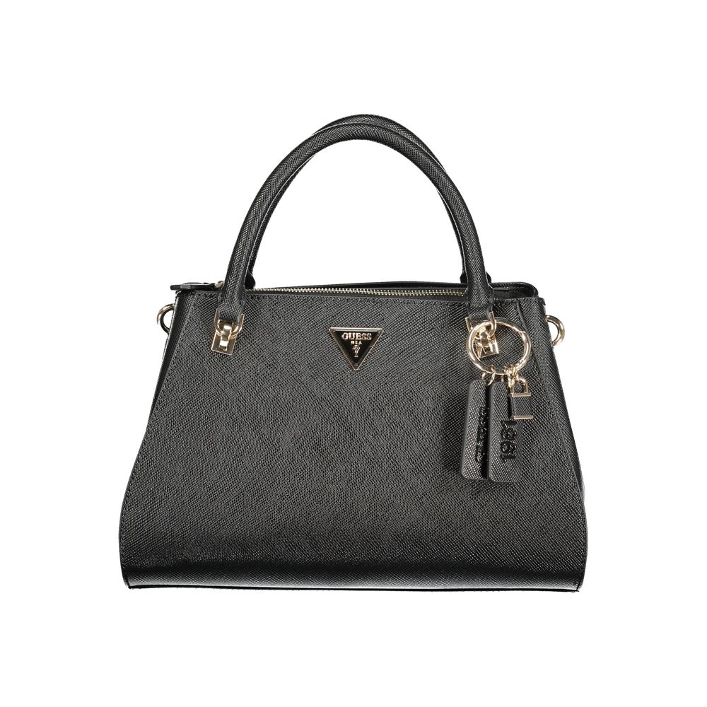 Schwarze Damen-Handtasche aus Polyurethan