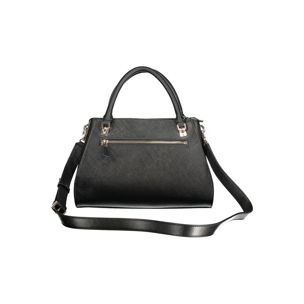 Schwarze Damen-Handtasche aus Polyurethan