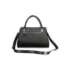 Schwarze Damen-Handtasche aus Polyurethan