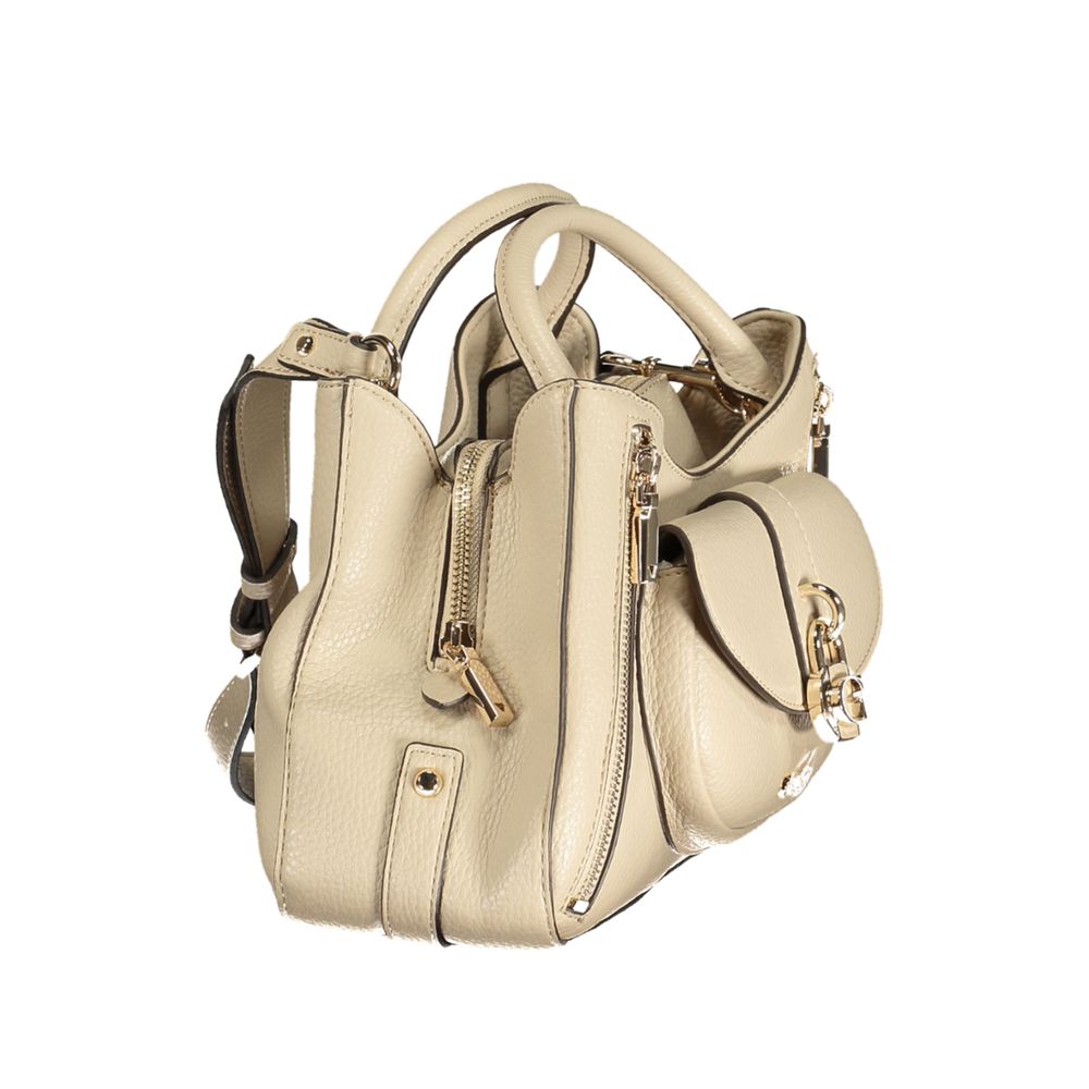 Damen-Handtasche aus beigem Polyurethan