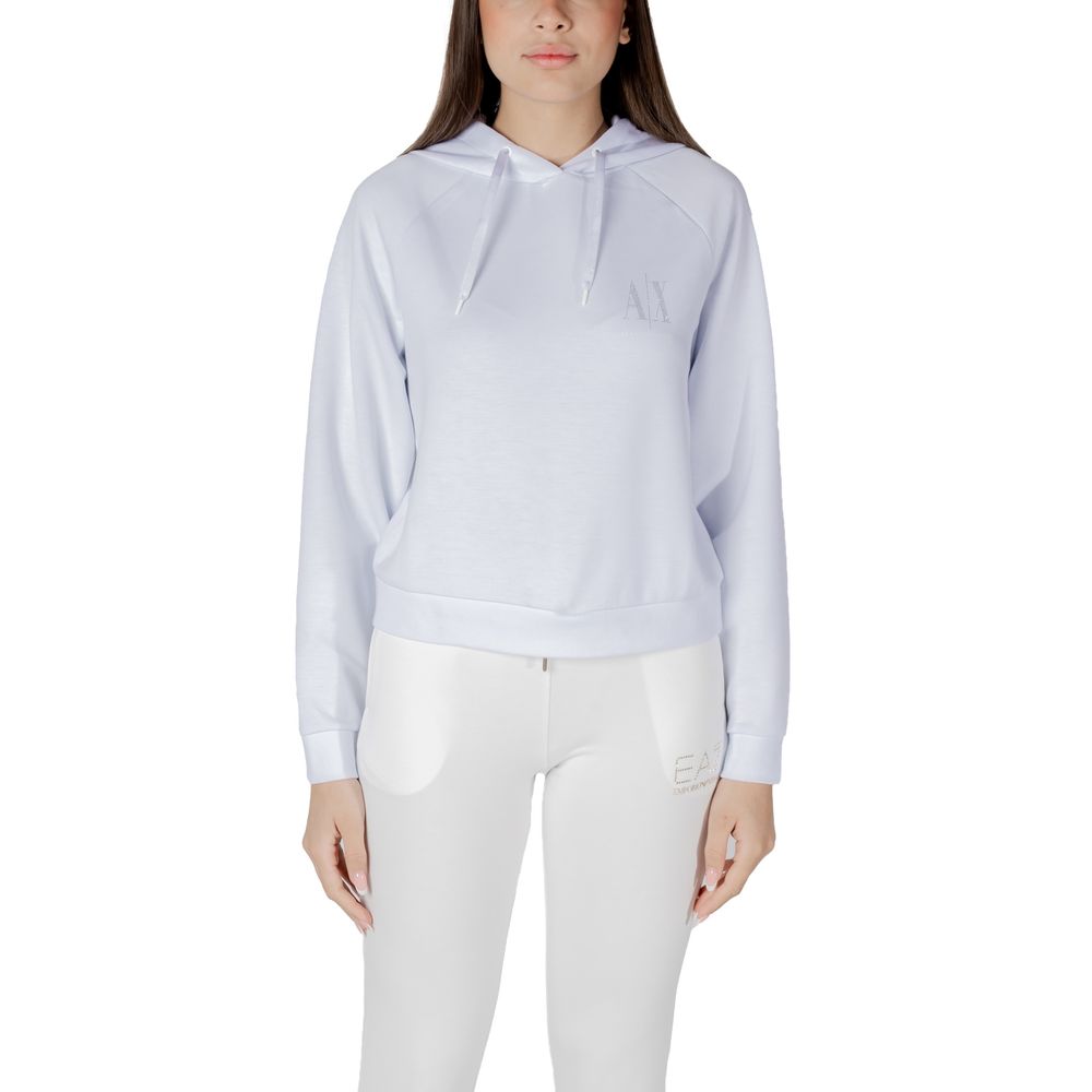 Weißer Kapuzenpullover aus Viskose