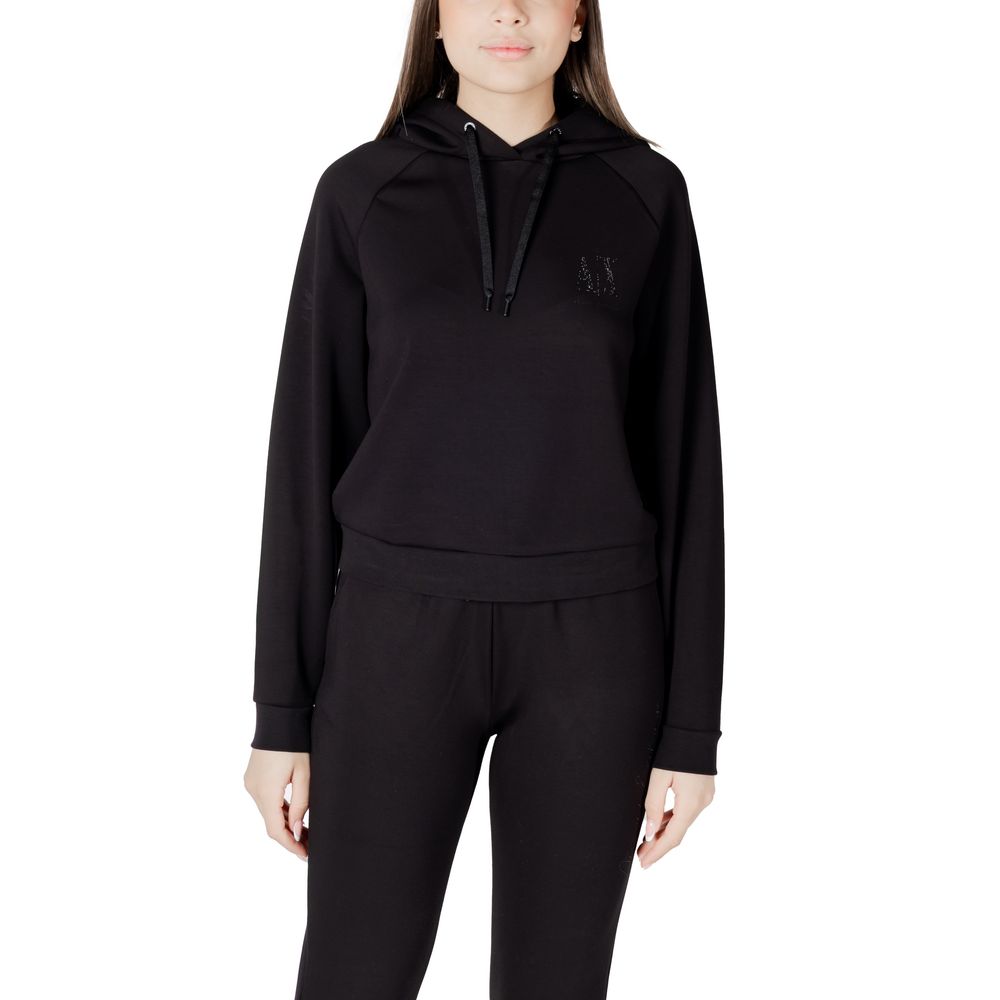 Schwarzer Hoodie aus Viskose