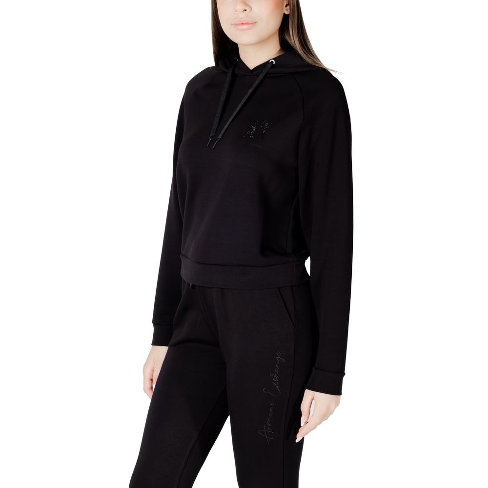 Schwarzer Hoodie aus Viskose