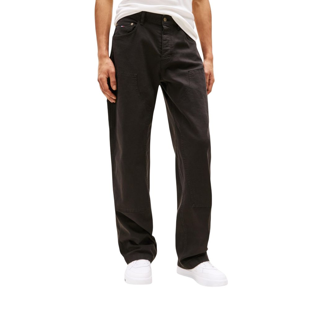 Schwarze lässige Hose aus Bio-Baumwolle