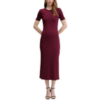 Langes Kleid aus Modal in Bordeaux