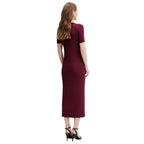 Langes Kleid aus Modal in Bordeaux