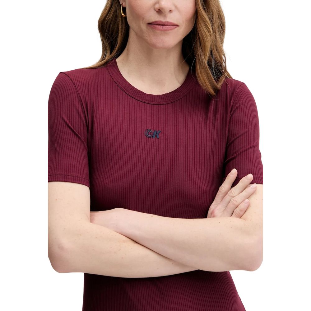 Langes Kleid aus Modal in Bordeaux