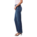 Blaue Baumwoll-Mom-Jeans