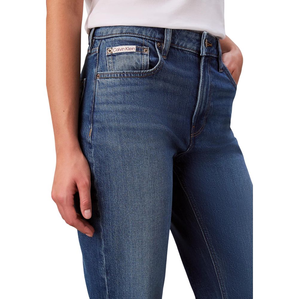 Blaue Baumwoll-Mom-Jeans