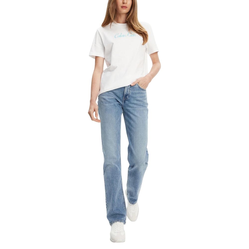 Blaue Mom Jeans aus recycelter Baumwolle
